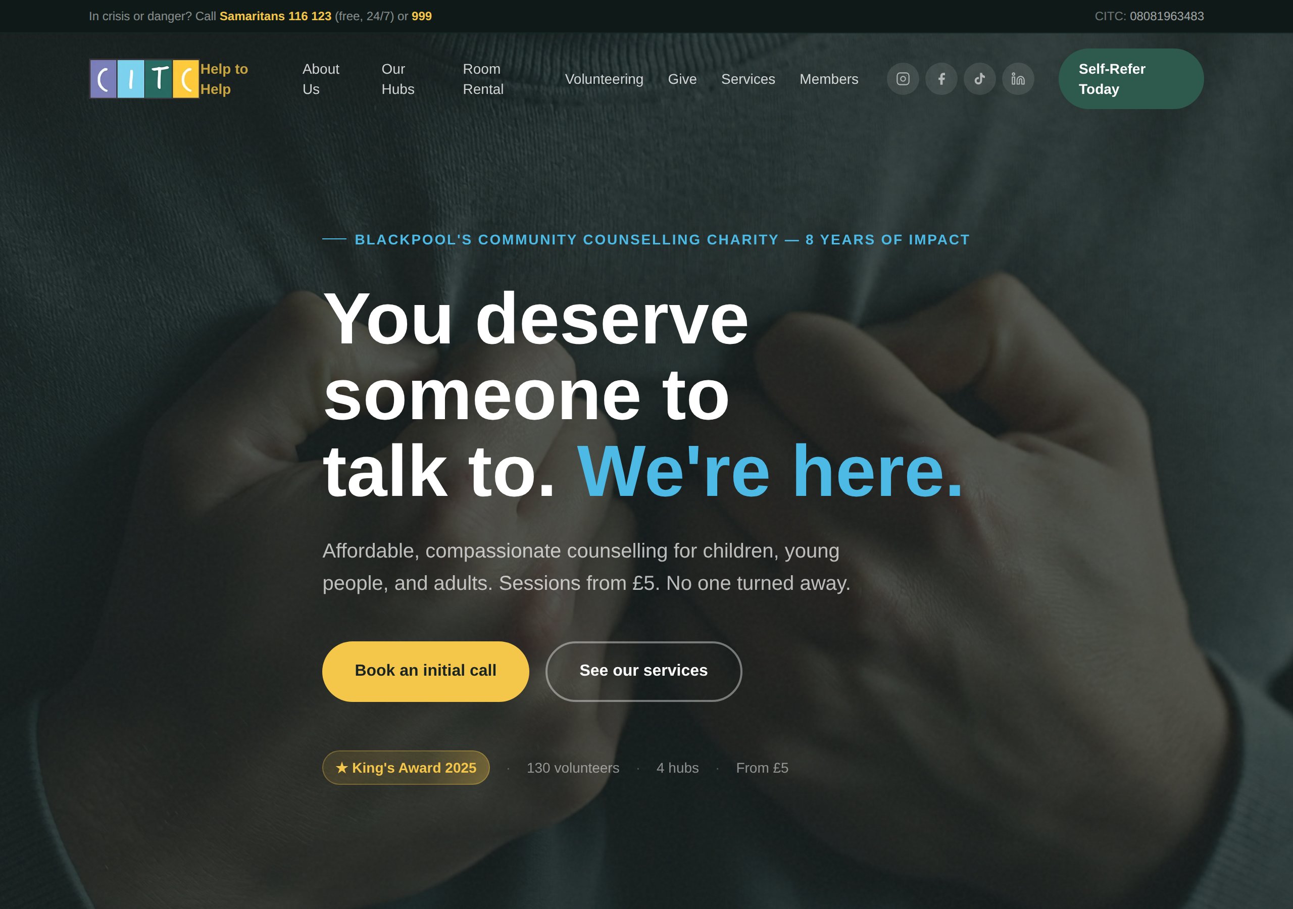 Counselling in the Community — Community & charity — counselling services